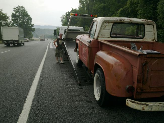 Up onto the ramp truck
